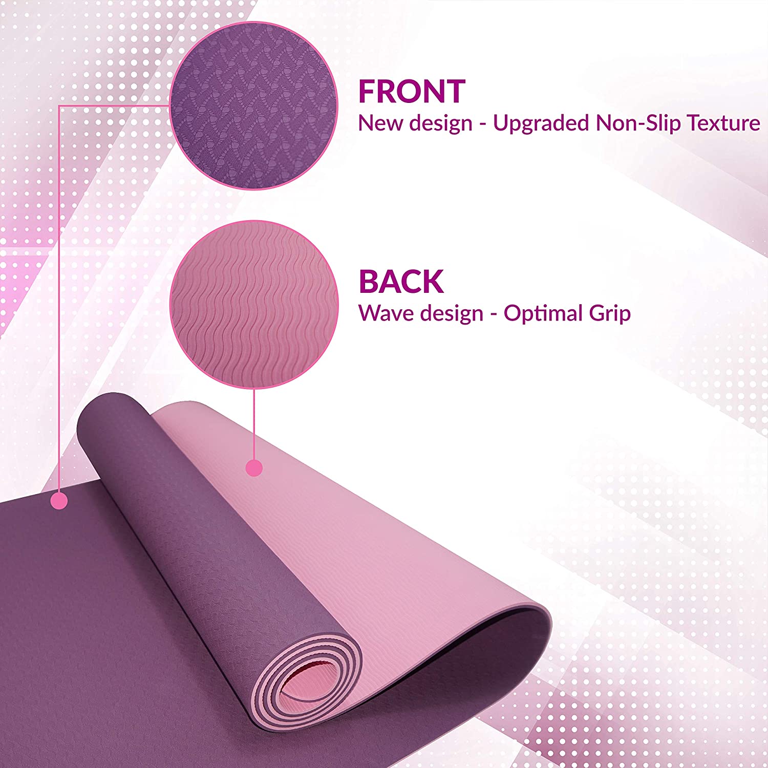 Double Layer Two Tone Non Slip TPE Foam Fitness Eco Friendly Yoga Mat
   